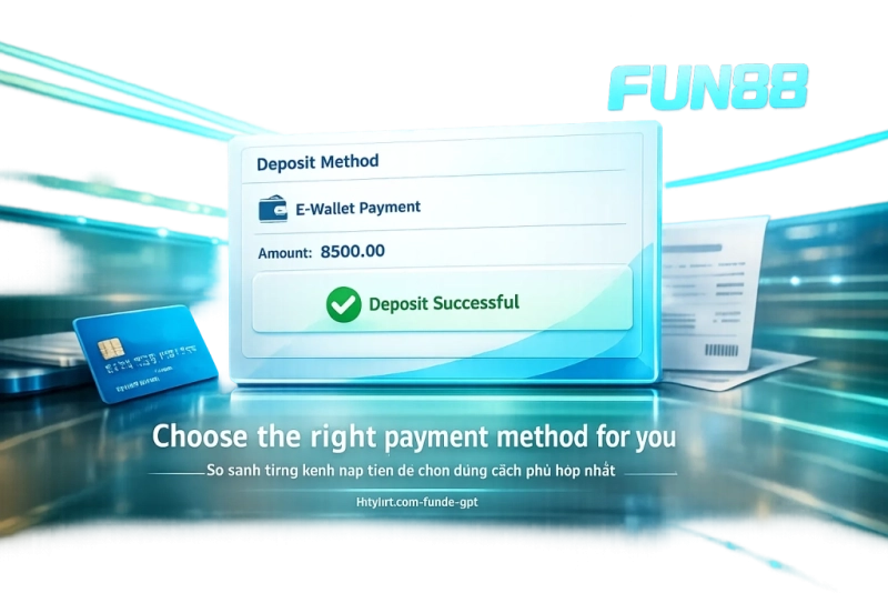 So sánh phương thức nạp tiền Fun88 - chuyển khoản nhanh Fastpay ví điện tử