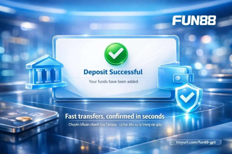 Chuyển khoản nhanh và Fastpay Fun88 - nạp tiền Internet Banking tức thì